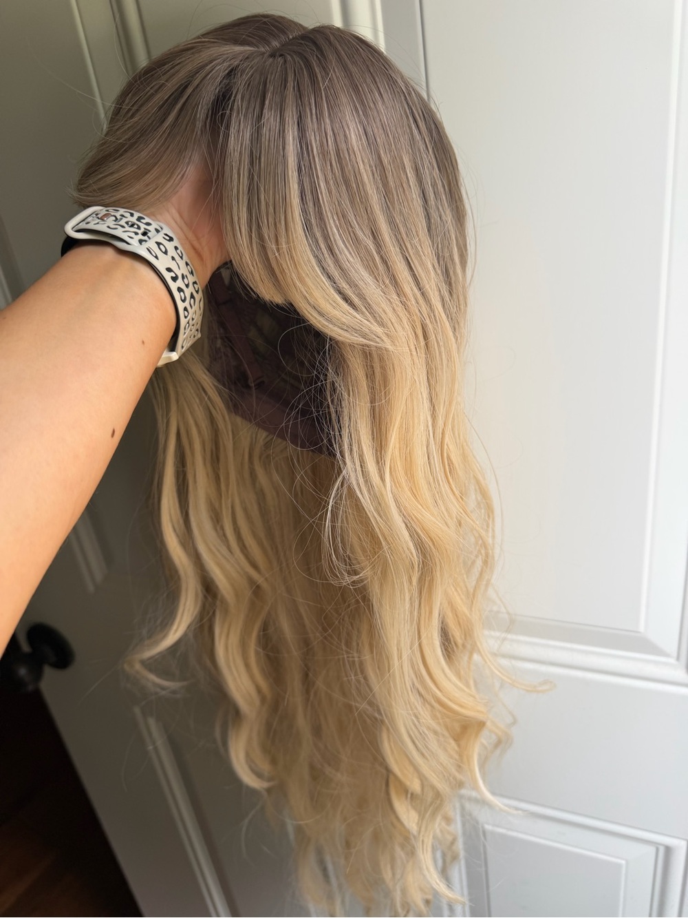 Blonde Rooted Long Wavy Wig with Bangs - Neutral Blonde